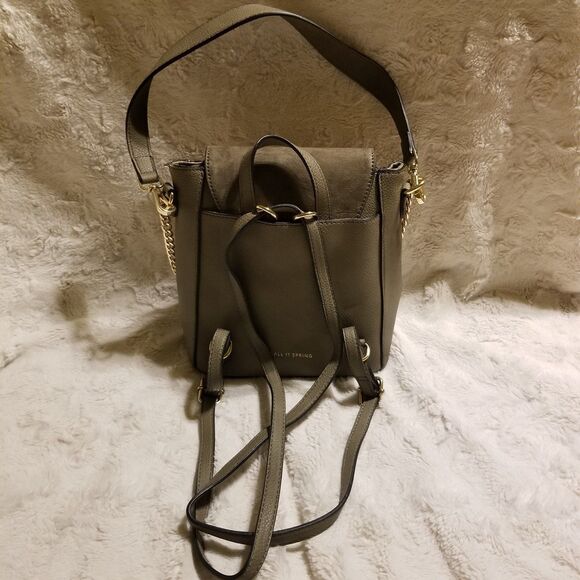 Call it Spring Tote Backpack Purse Gold Chain Olive Green - Picture 5 of 12
